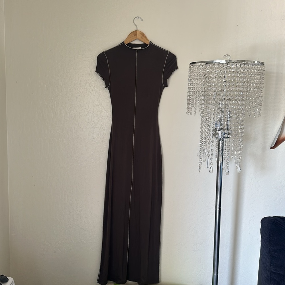 DISSH SOHO Gray CAP SHORT SLEEVE MIDI DRESS size M